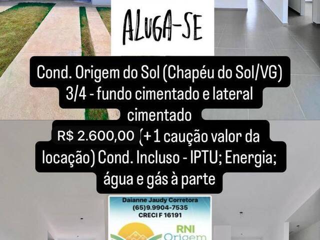 #544 - Casa em condomínio para Locação em Várzea Grande - MT - 1